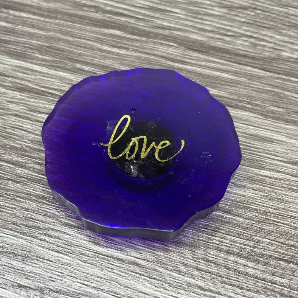 LOVE Handmade Epoxy Resin Magnet -Purple
